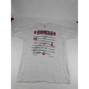 Vintage Size Large L Norwegian Nationality Definition Single Stitch Humor Funny